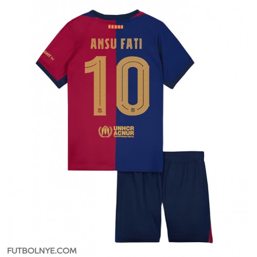 Camiseta Barcelona Ansu Fati #10 Primera Equipación para niños 2024-25 manga corta (+ pantalones cortos)